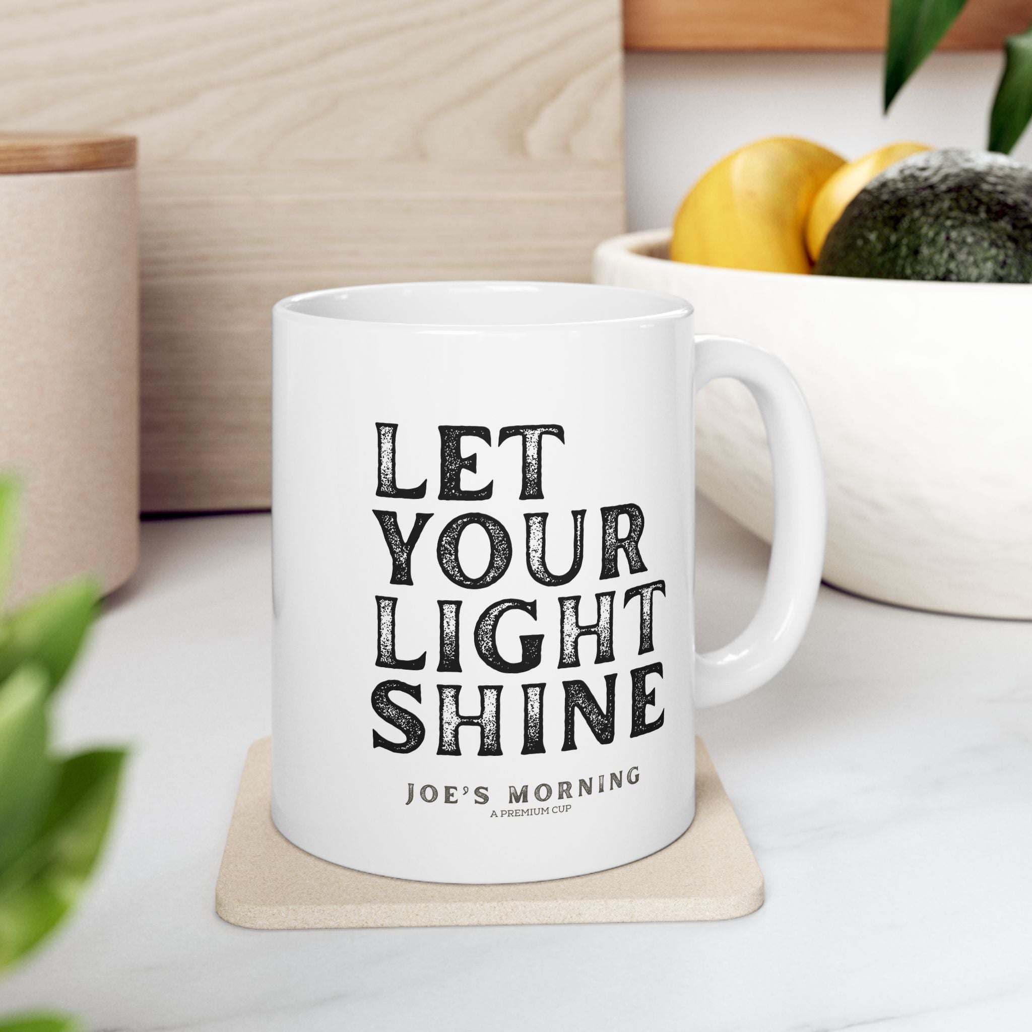 Ceramic “Let Your Light Shine” Inspirational Coffee Mug