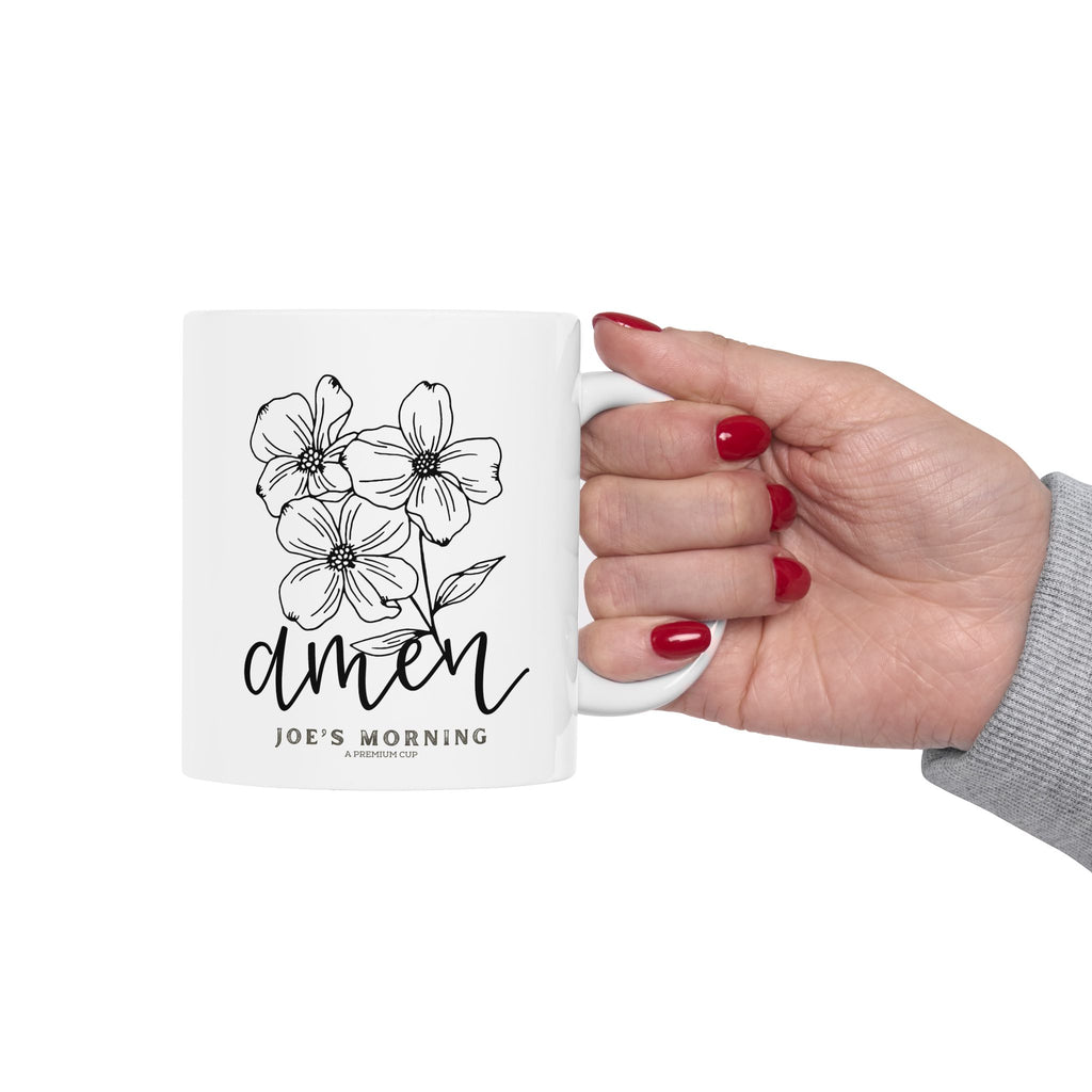 Floral “Amen” Ceramic Mug