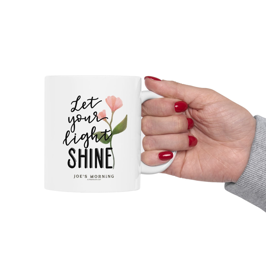 Ceramic Floral “Let Your Light Shine” Inspirational Coffee Mug