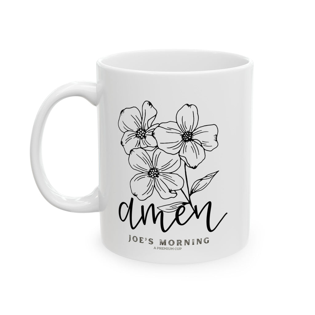 Floral “Amen” Ceramic Mug