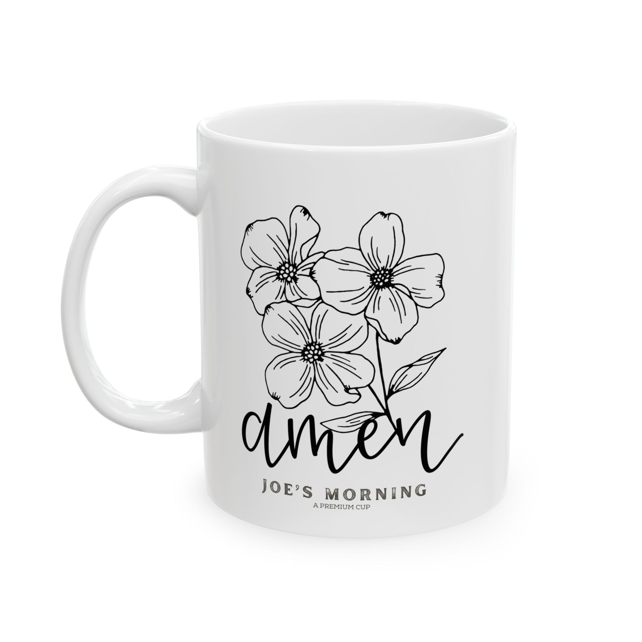 Floral “Amen” Ceramic Mug