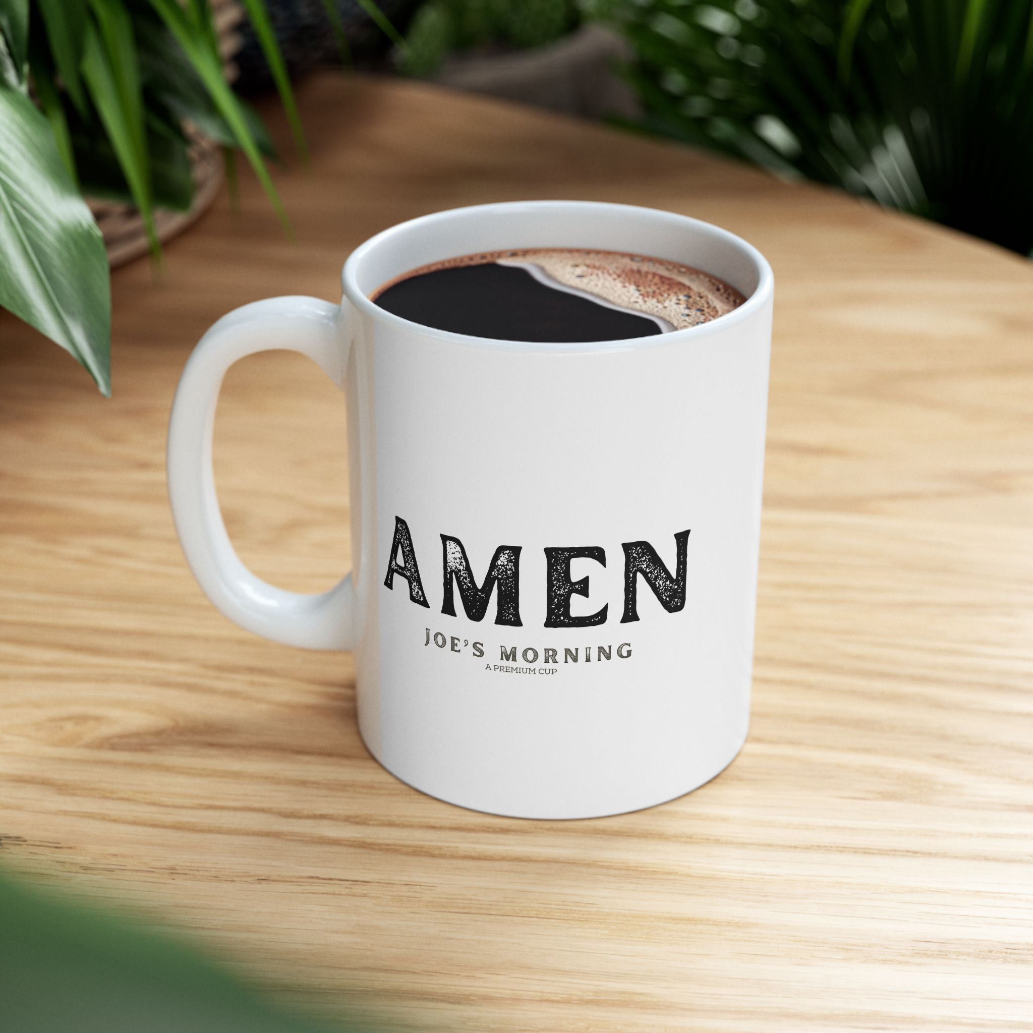 Ceramic “Amen” Vintage Block Letter Coffee Mug
